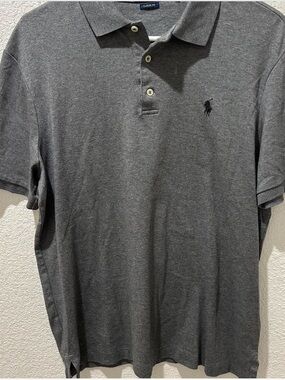 Ralph Lauren Men’s Heather Gray Polo with Black Pony